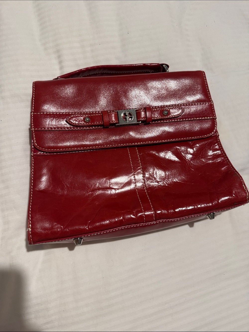Giani Bernini Red Patent Leather Top-Handle Women's Bag